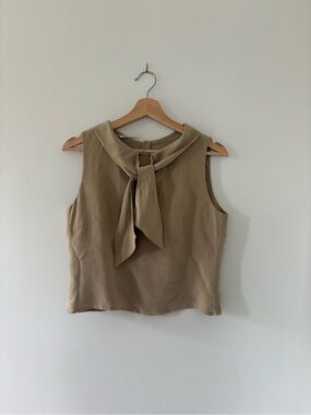 Vintage Valentino Silk Sleeveless Tie-Neck Top